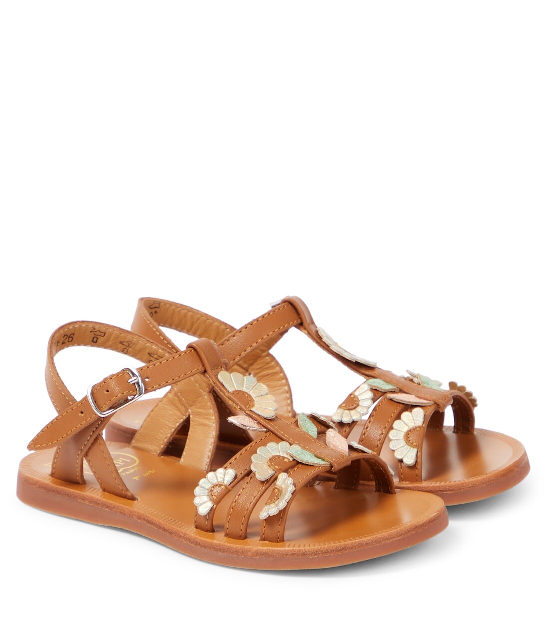 

Кожаные сандалии Plagette Multi Daisy Pom D'Api, коричневый