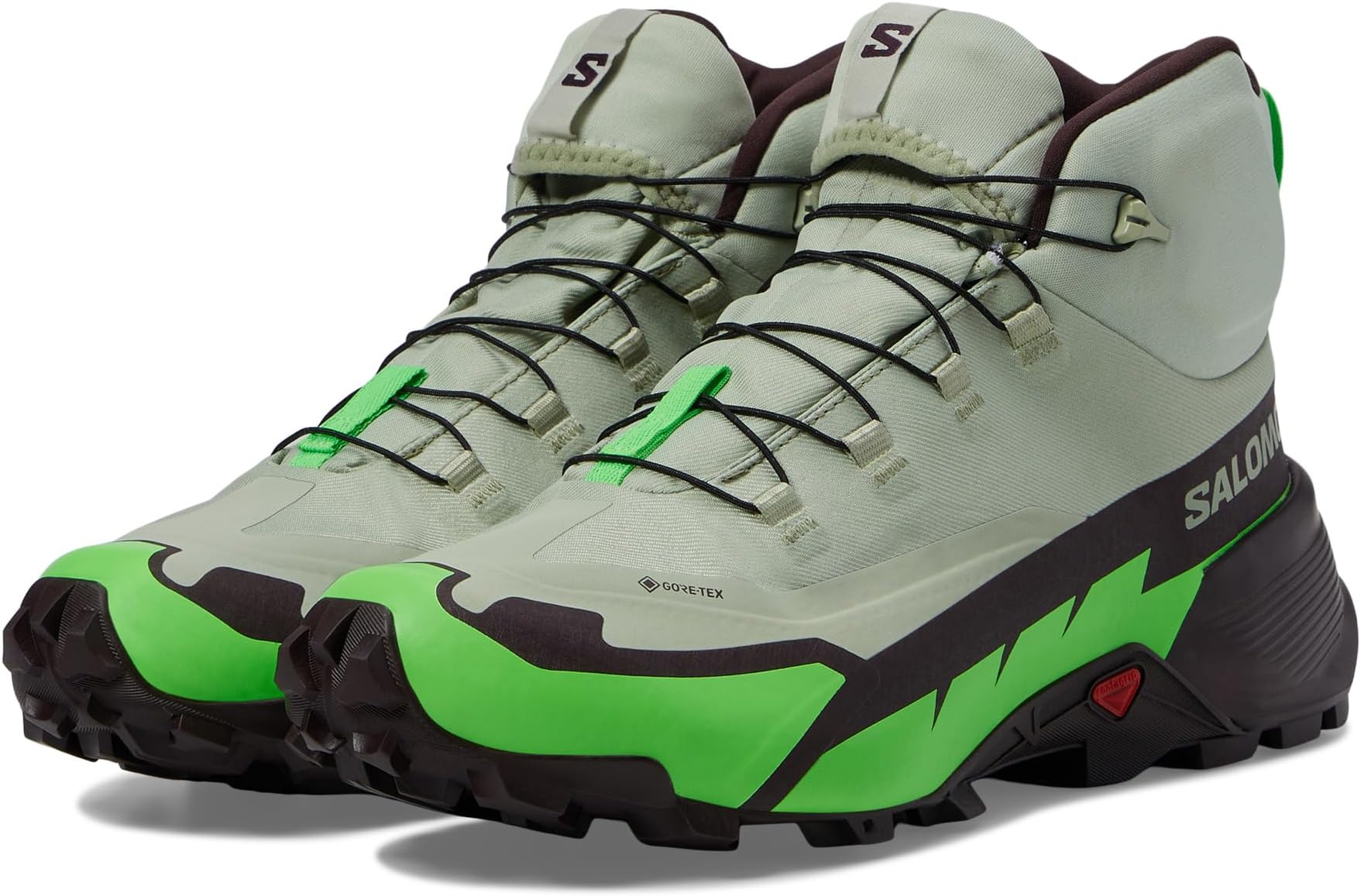 цена Походная обувь Cross Hike 2 Mid GORE-TEX Salomon, цвет Desert Sage/Green Gecko/Chocolate Plum