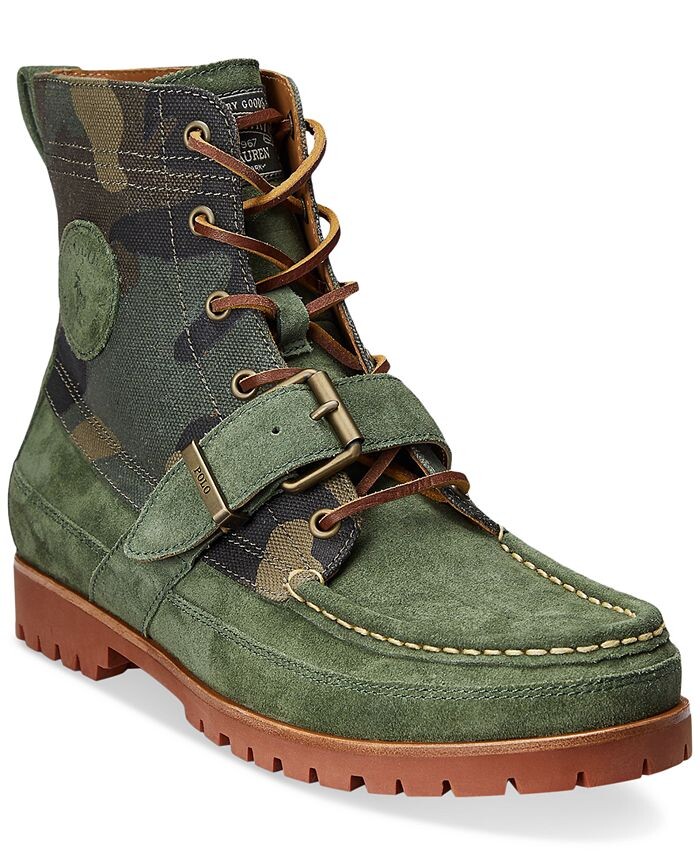 

Мужская замша Ranger & Холщовые ботинки с камуфляжным принтом Polo Ralph Lauren, зеленый