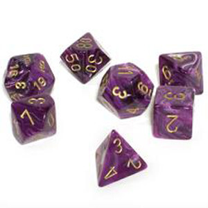 

Аксессуары Chessex Chessex Dice Set: Vortex Purple w/Gold (7)