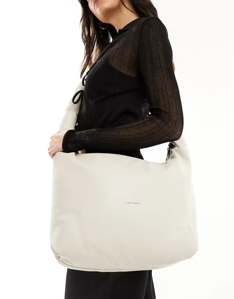 Claudia Canova – большая мягкая сумка через плечо кремового цвета