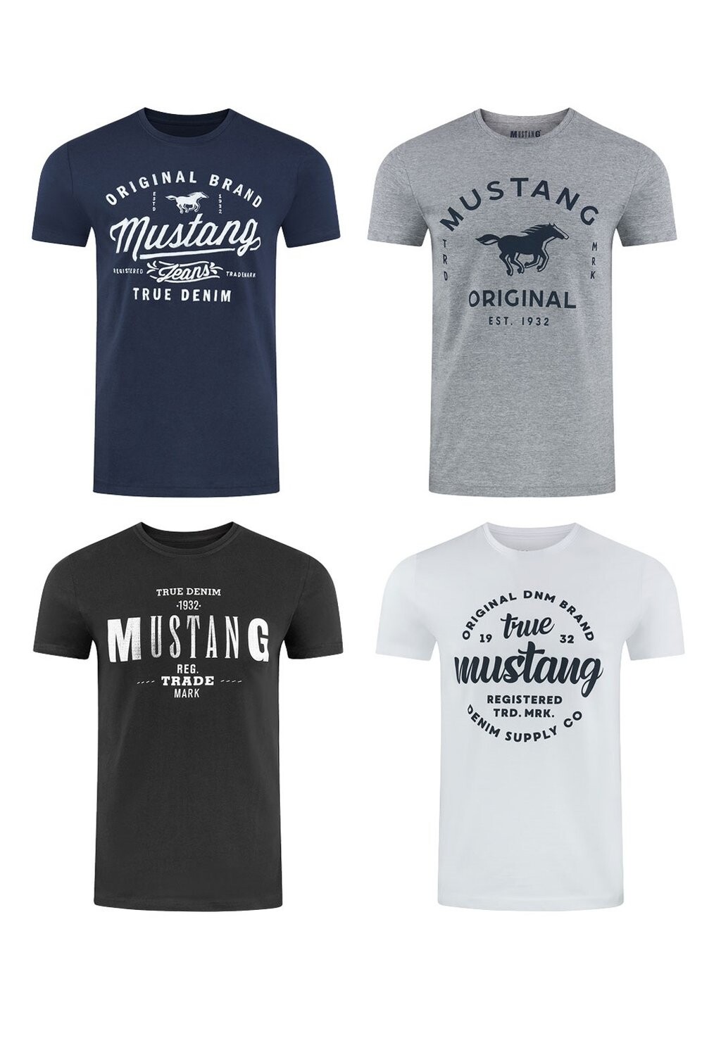 

Футболка с принтом BASIC PRINT TEE 4 PACK Mustang, цвет farbmix