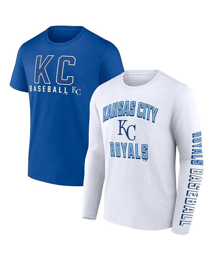 

Мужской комплект из двух комбинированных футболок Royal, белого цвета Kansas City Royals Fanatics, мультиколор
