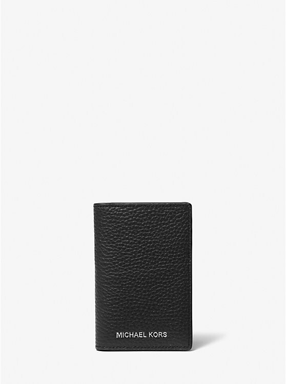 

Двукратная визитница Hudson из шагреневой кожи Michael Kors Mens, черный