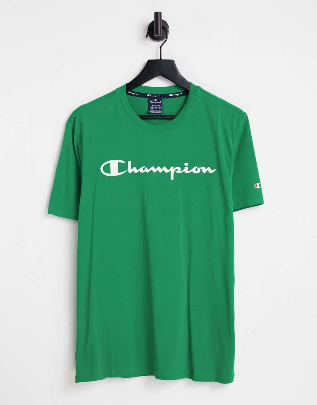 

Зеленая футболка с большим логотипом Champion, Зеленый