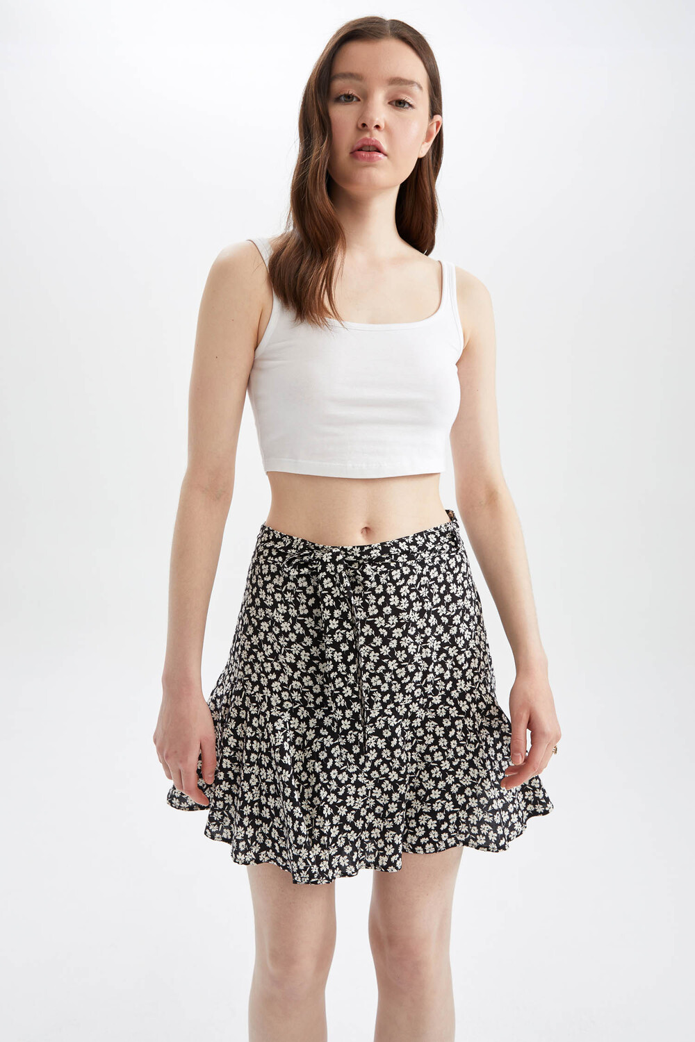 

Юбка до колена DeFacto Jersey SKORT, черный