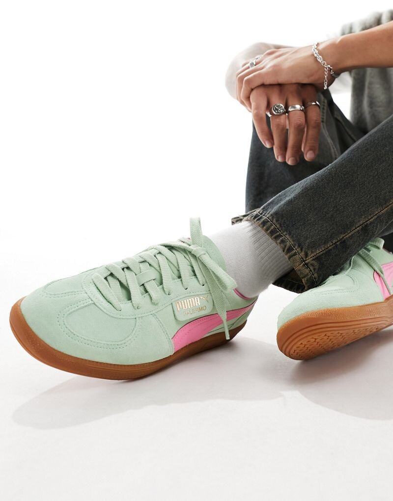 

Кроссовки PUMA Palermo зеленого и розового цвета