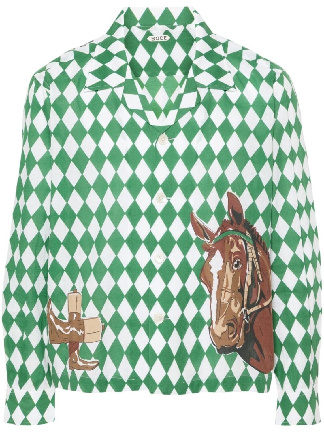

BODE рубашка Jockey Diamond, зеленый