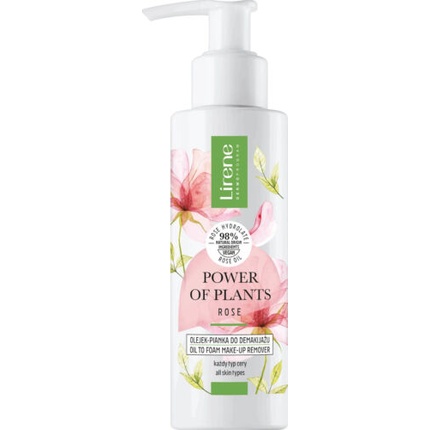 Пенка для снятия макияжа Power Of Plants с 98% натуральным маслом розы, веганская, 145 мл, Lirene