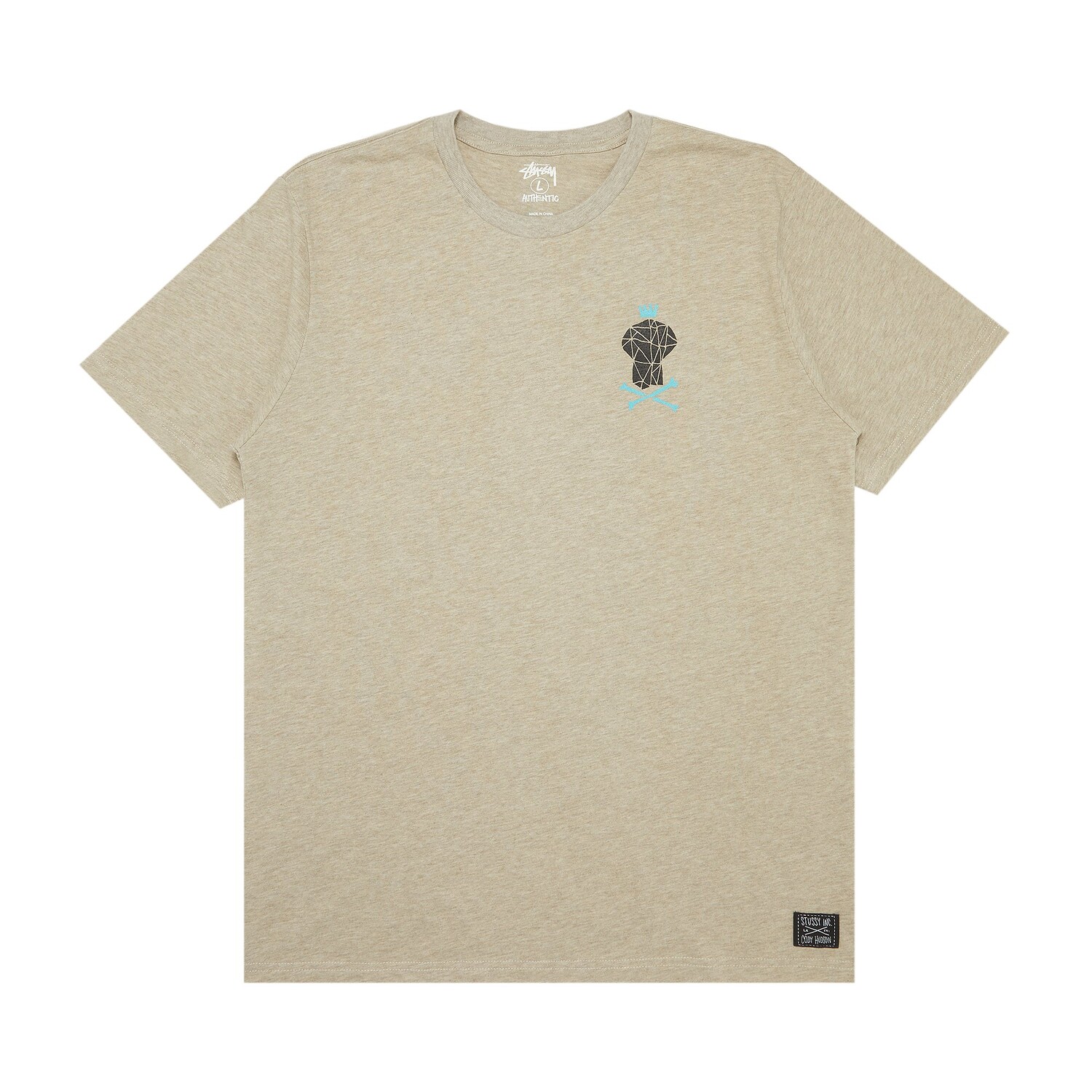 

Треугольная футболка Stussy Skull Crown, Grey Heather