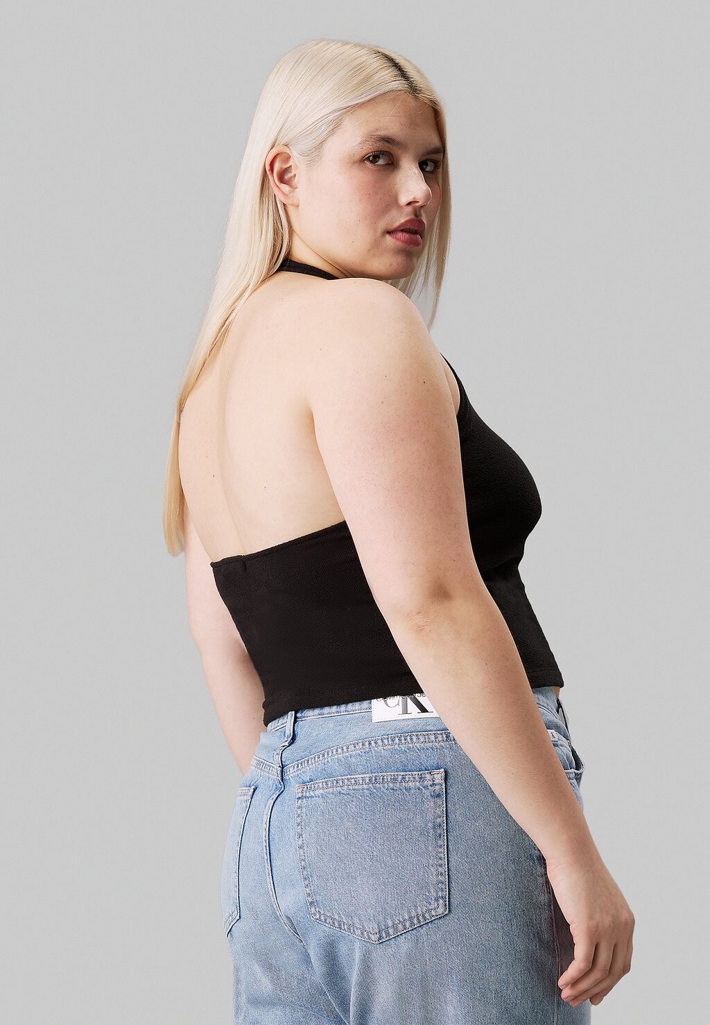 

Топ PLUS SIZE HALTER NECK Calvin Klein, черный