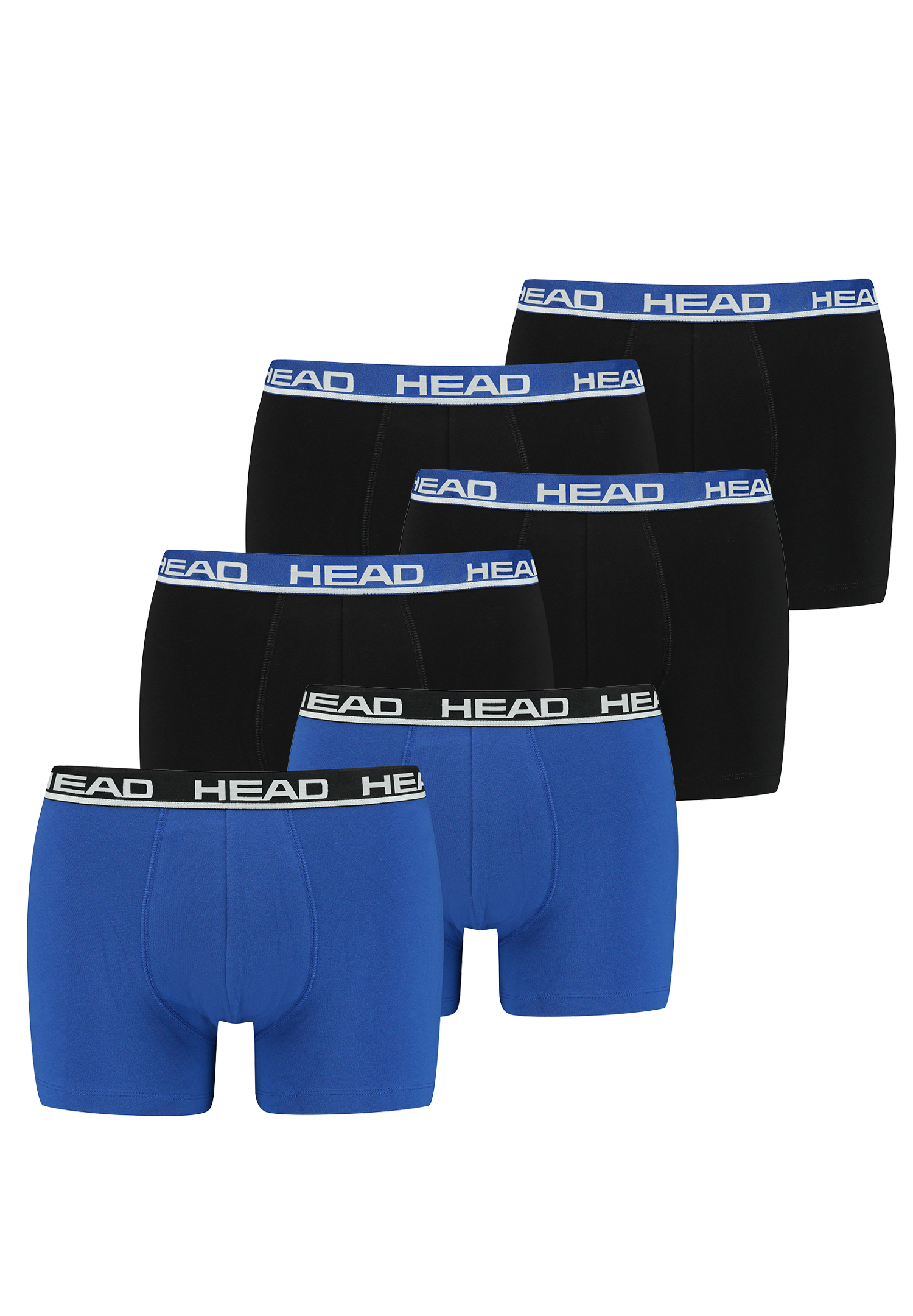 Боксеры HEAD Boxershorts Head Basic Boxer 6P, цвет Blue Black/Black Blue