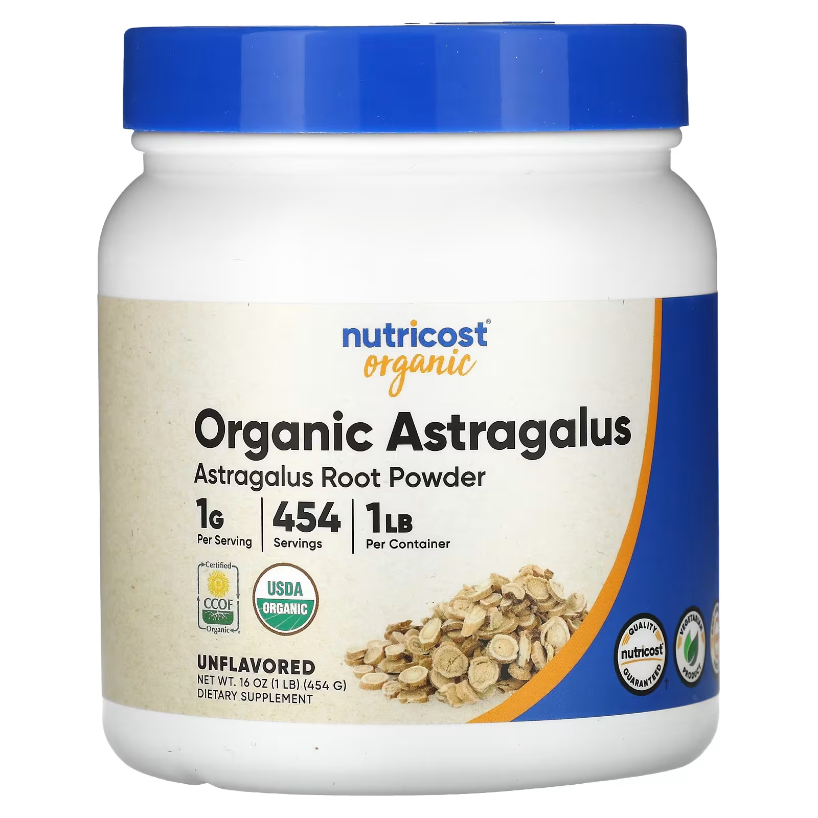 Органический порошок корня астрагала Nutricost, 454 г nutricost органический порошок водорослей без вкуса 1 фунт 454 г