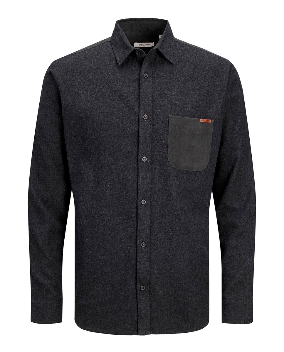 

Мужская узкая рубашка Jack & Jones, серый