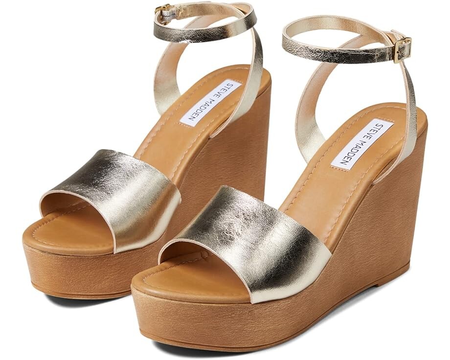 

Туфли Steve Madden Welsh Wedge Sandal, цвет Gold Leather