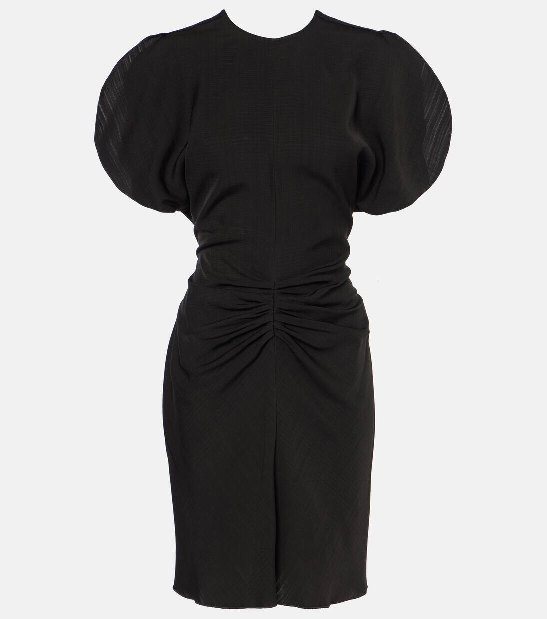 

Мини-платье с присборенными рукавами-фонариками Victoria Beckham, черный