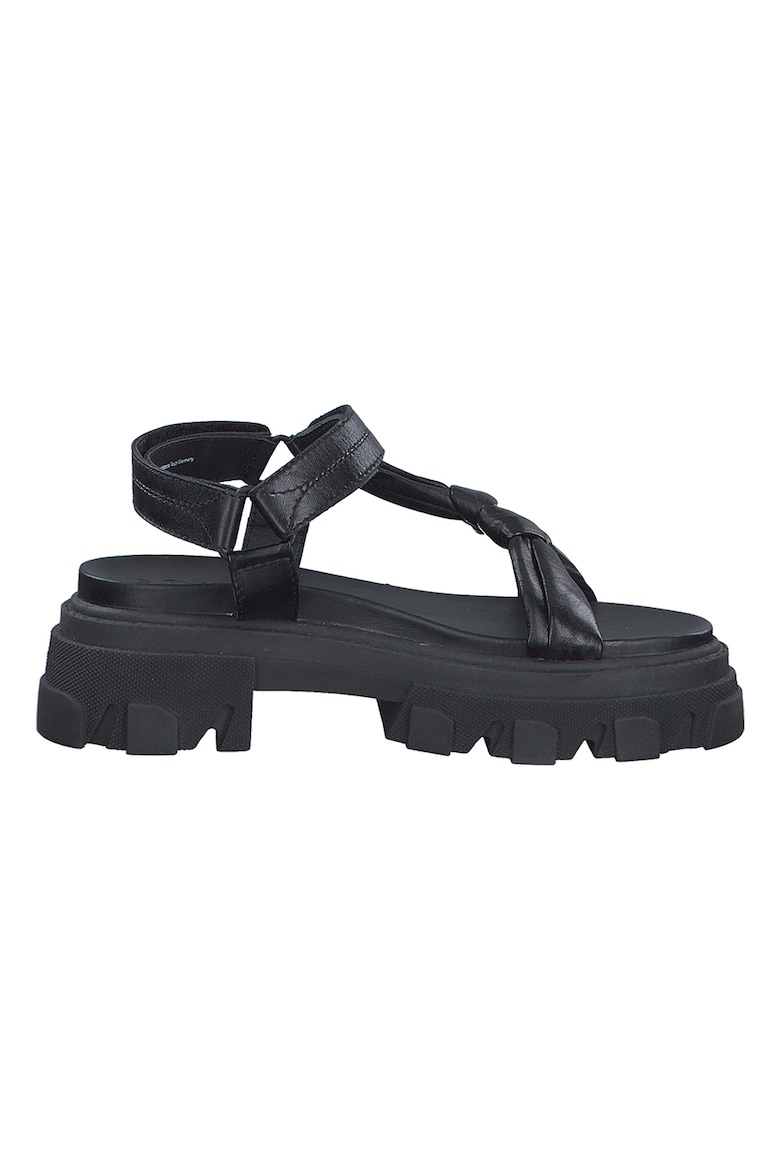 Кожаные сандалии массивного дизайна Marco Tozzi, черный