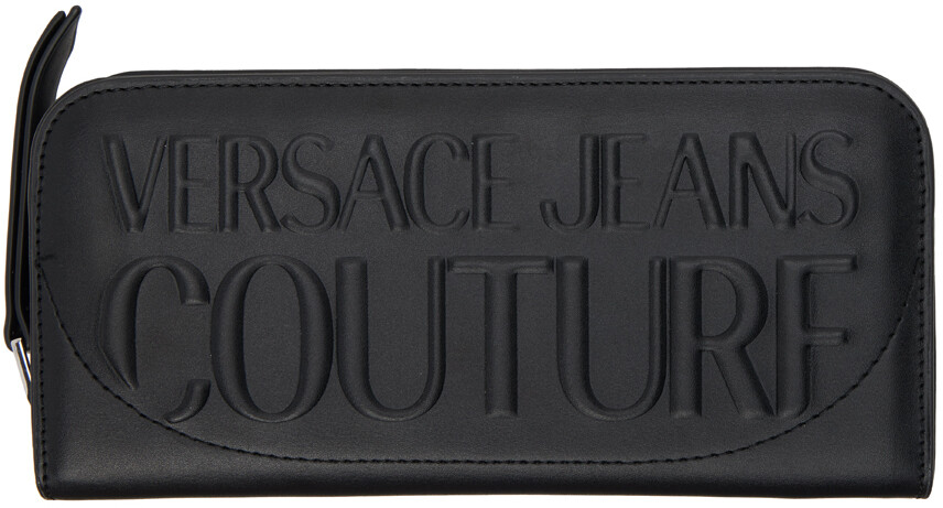 

Черный кошелек с тиснением Versace Jeans Couture