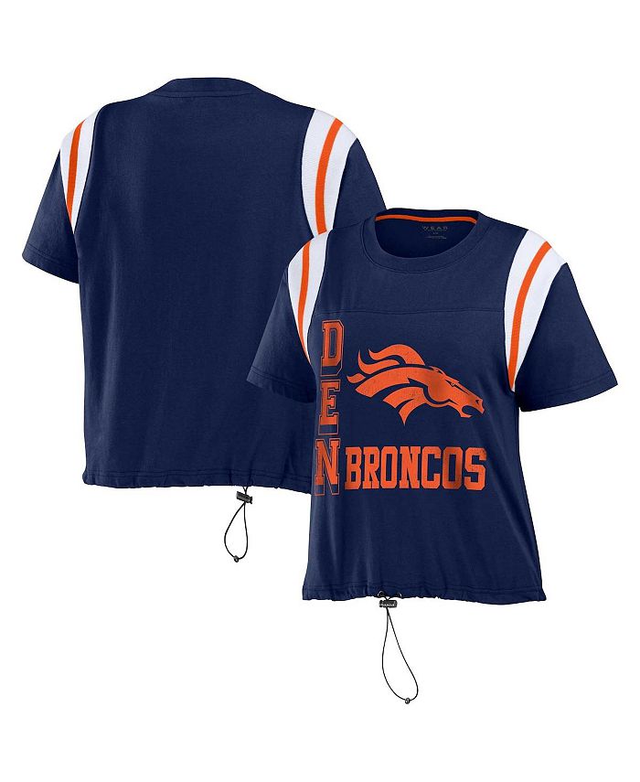 

Женская темно-синяя рваная футболка с цветными блоками Denver Broncos WEAR by Erin Andrews, синий