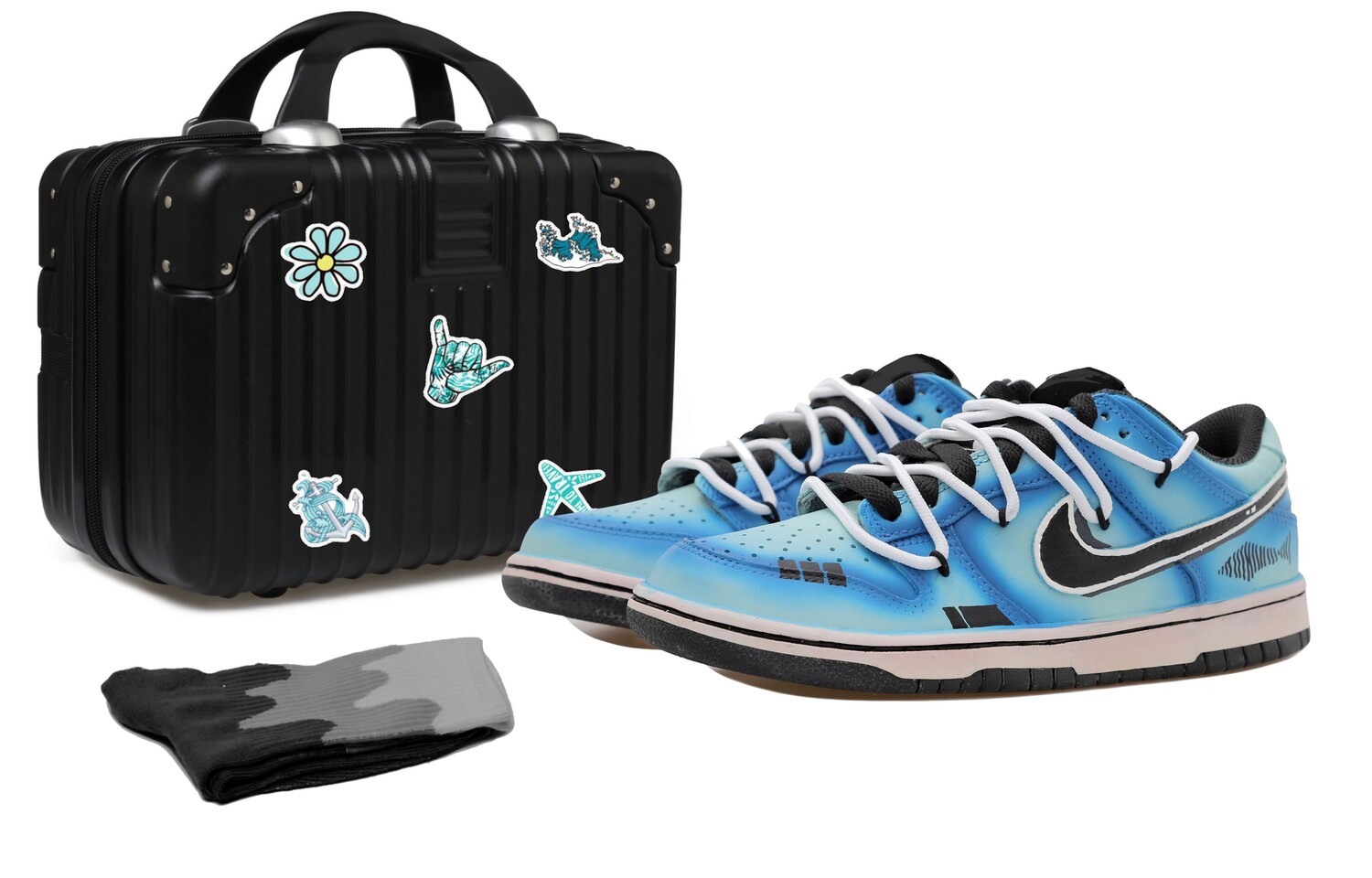 

Кроссовки для скейтбординга Dunk мужские низкие черные/синие Nike