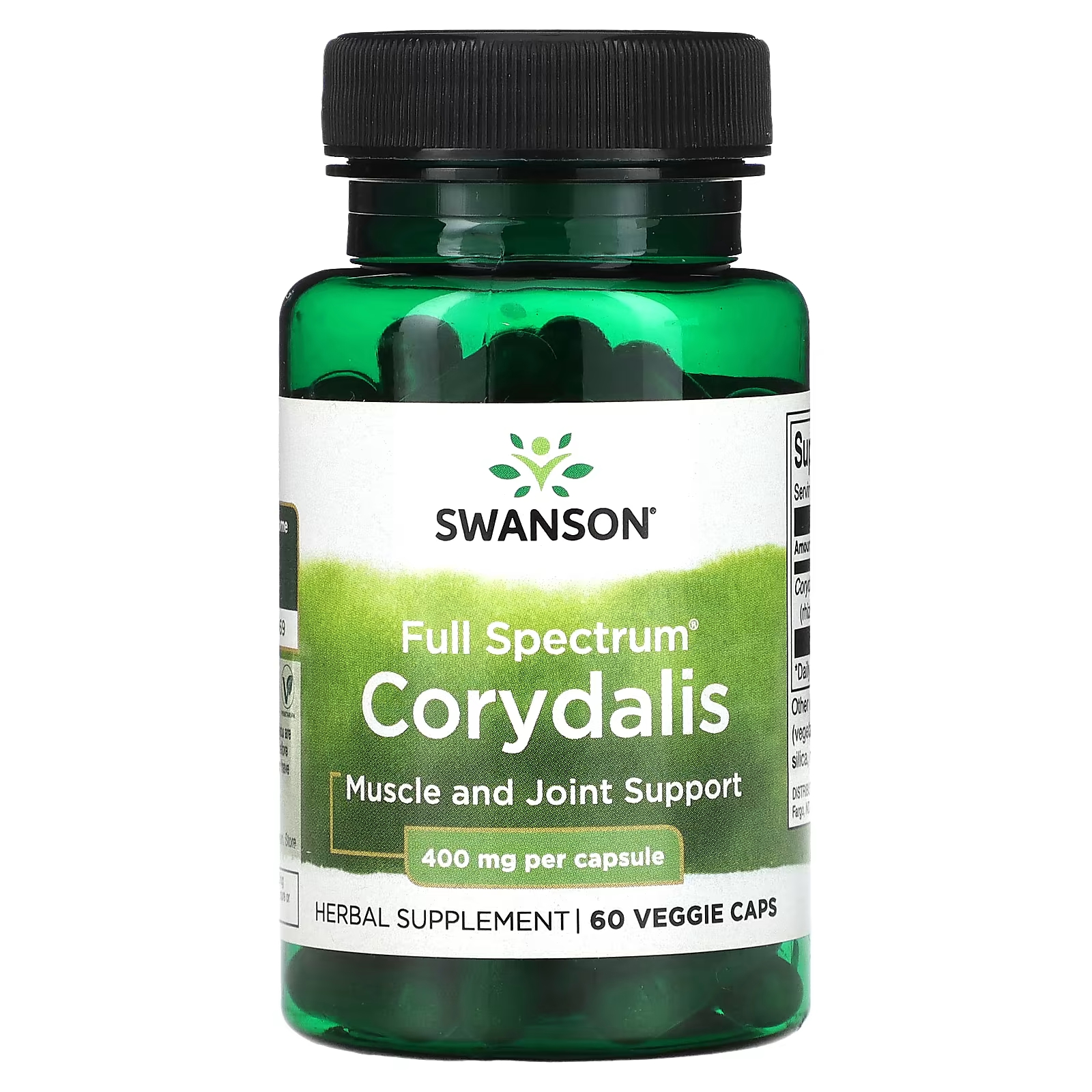 Swanson Full Spectrum Corydalis 400 мг 60 растительных капсул swanson full spectrum oregon grape 400 мг 60 капсул
