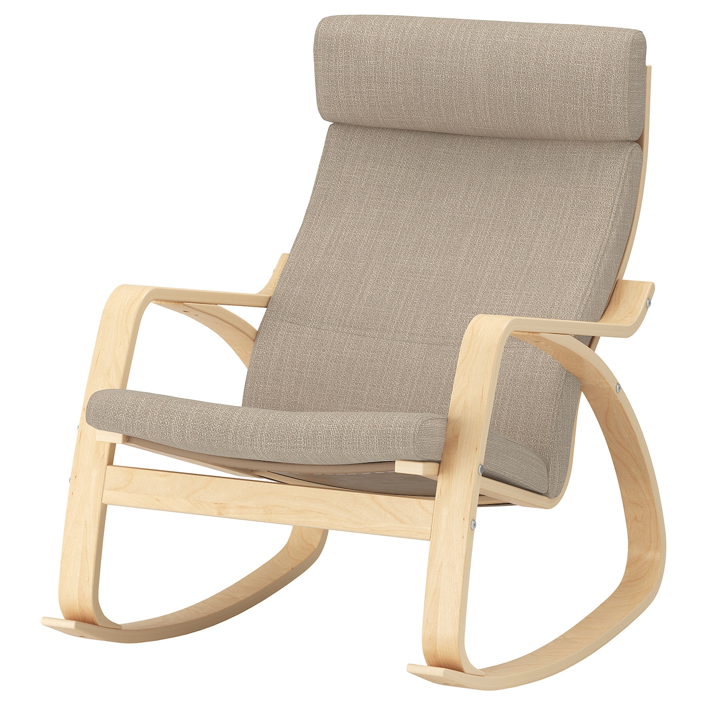 современное простое складное кресло качалка для всей семьи балкона спальни кресло с луной диван для отдыха кресло качалка мебель для го ПОЭНГ Кресло-качалка, березовый шпон/Хилларед бежевый POÄNG IKEA