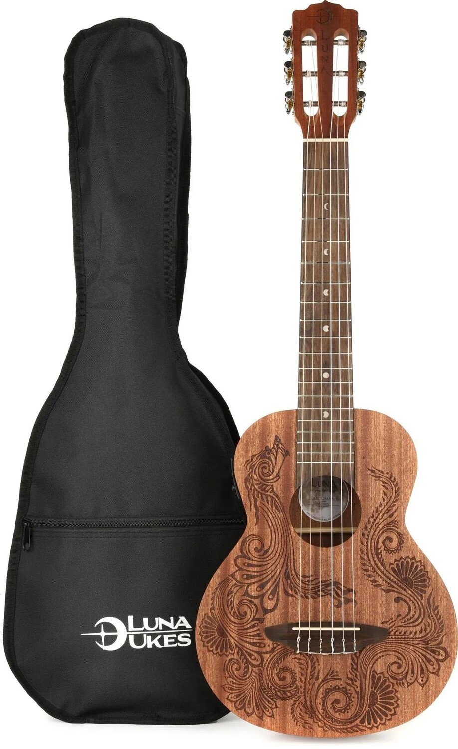 

Luna Henna Dragon Mahogany Акустически-электрическая гитара леле - с открытыми порами