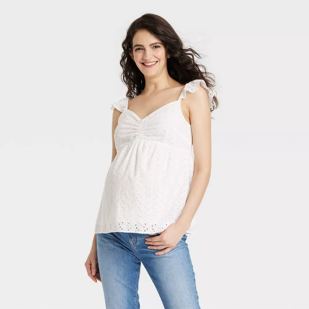 

Топ для беременных с люверсами и рукавами-крылышками - Isabel Maternity от Ingrid & Isabel Isabel Maternity by Ingrid & Isabel, цвет White