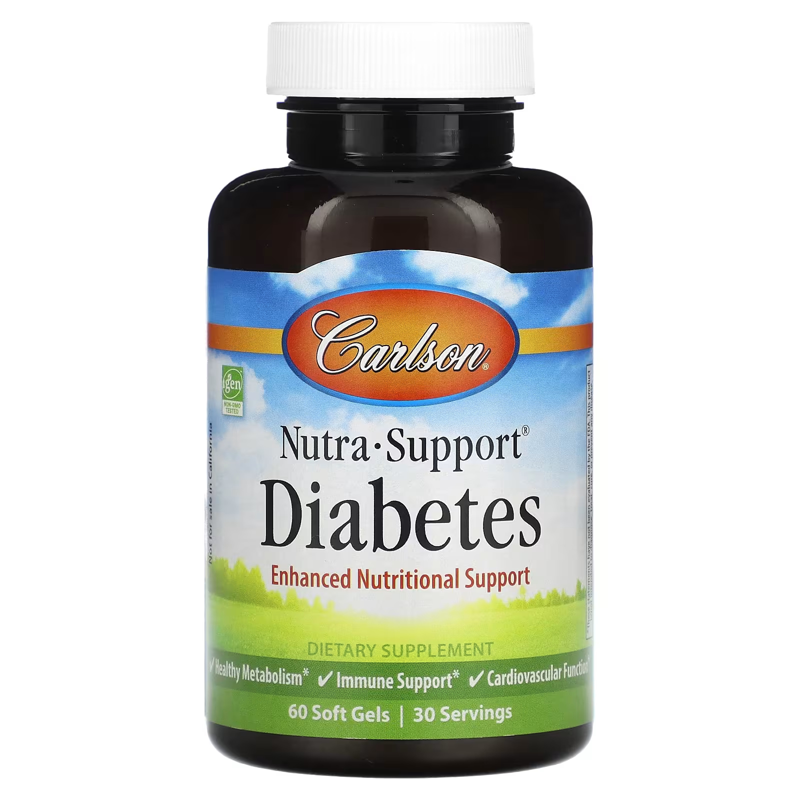 Пищевая добавка Carlson Nutra-Support Diabetes, 60 мягких гелей carlson nutra support joint 180 tabs