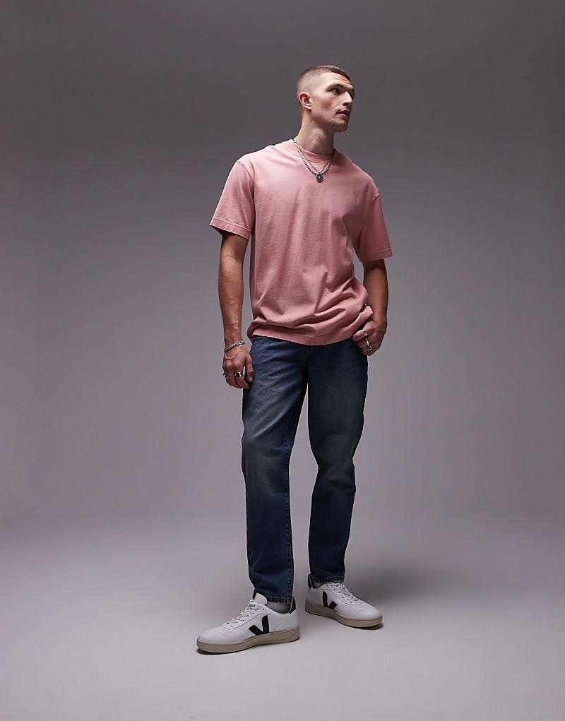 Синие зауженные джинсы Topman
