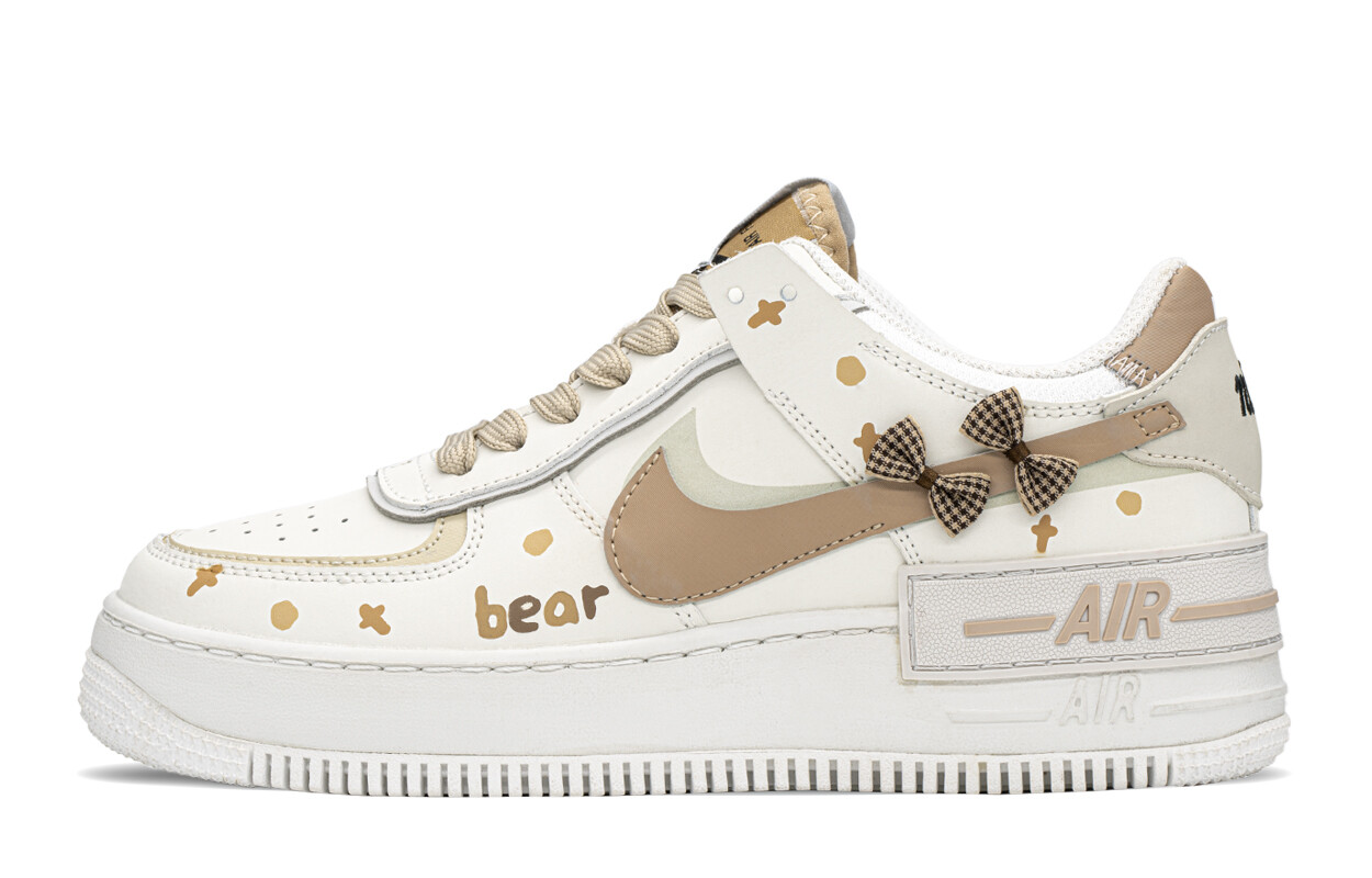 

Кроссовки Nike Air Force 1 Skateboarding Shoes Women's Low-top Beige, хаки