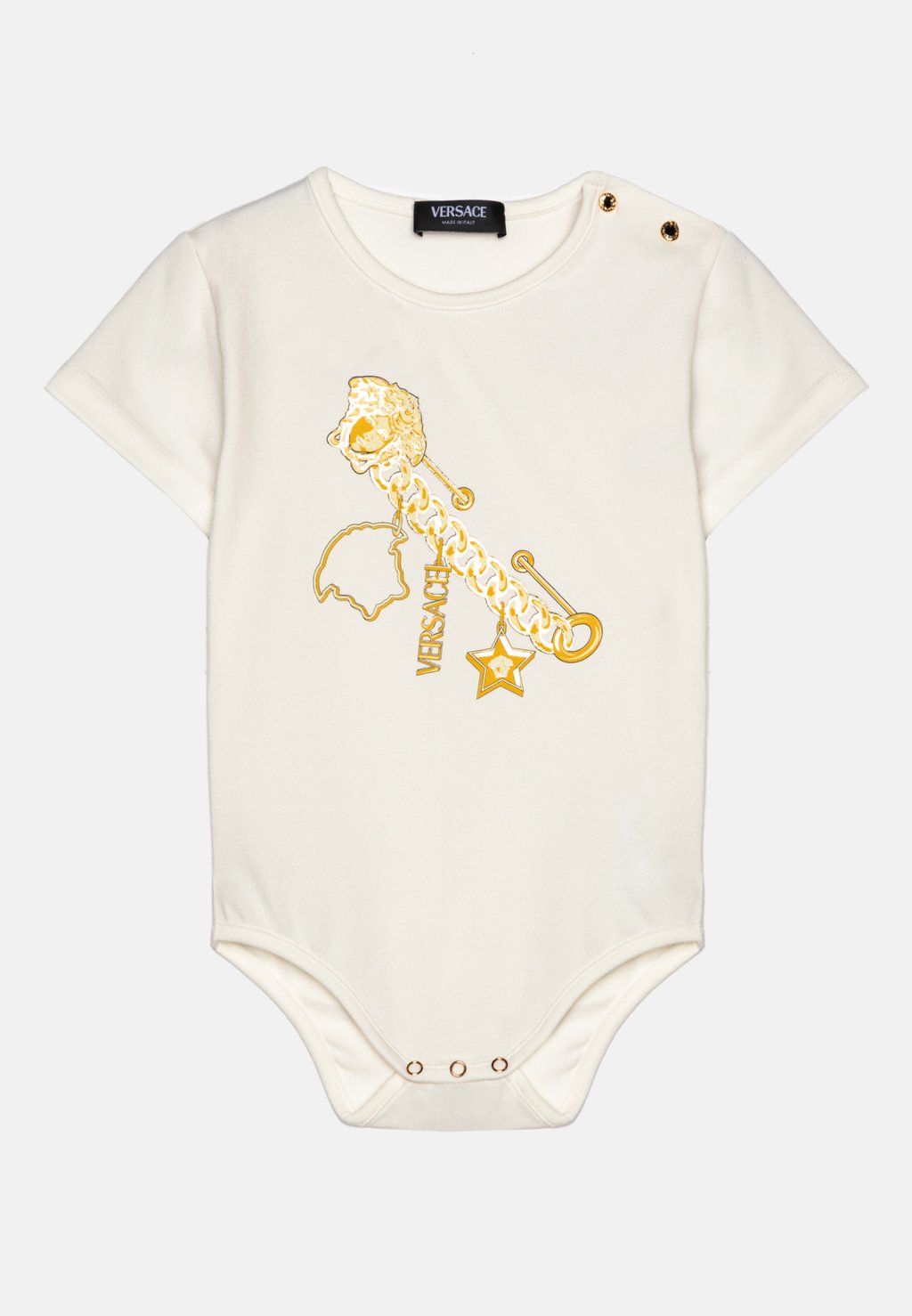 

Боди SAFETY PIN PRINT UNISEX Versace, цвет white/gold