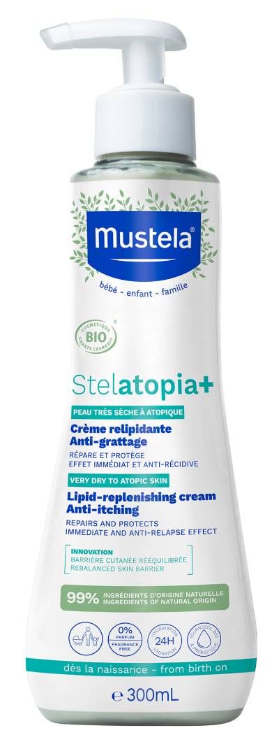 Крем для тела Mustela Stelatopia+, 300 мл mustela stelatopia skin barrier renewal расслабляющий крем 150 мл