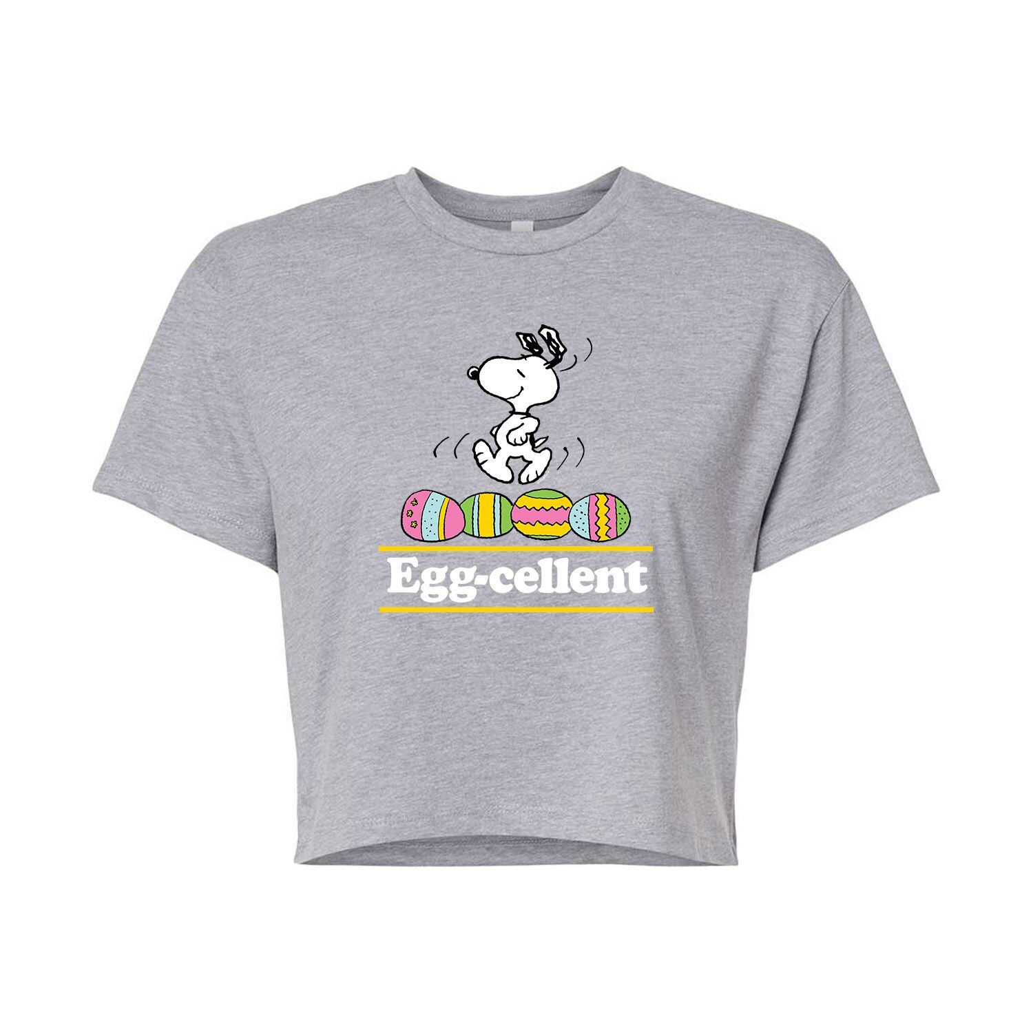 

Укороченная футболка с рисунком Peanuts Snoopy Eggs для детей Juniors Licensed Character