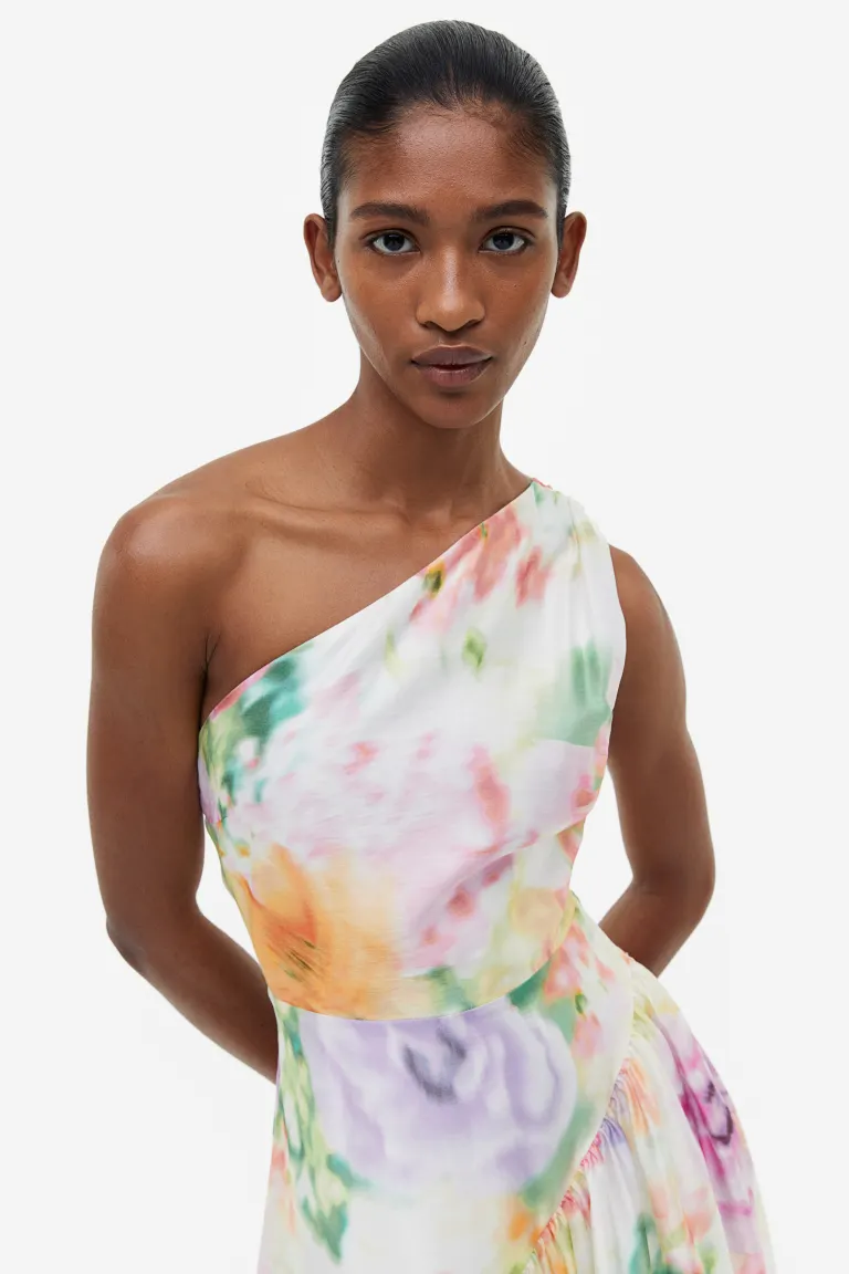 

Платье из лиоцелла на одно плечо H&M, бежевый