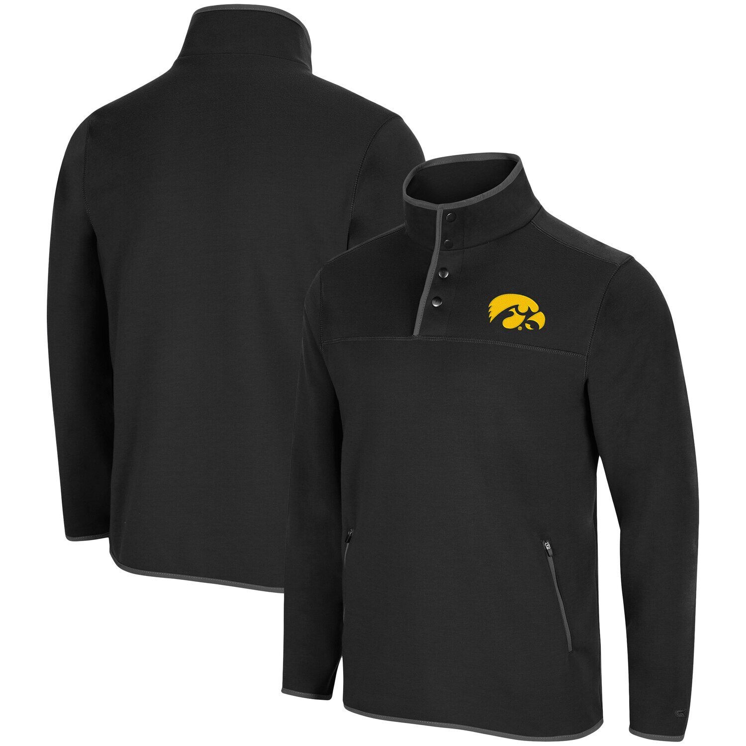 

Мужской черный пуловер с кнопками Iowa Hawkeyes Rebound Colosseum