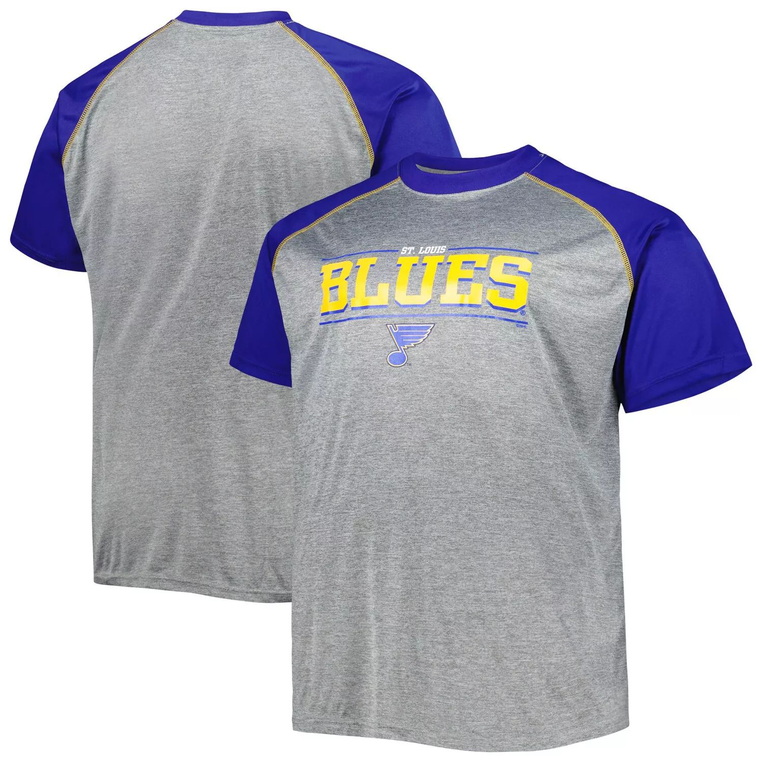 цена Мужская футболка цвета реглан с логотипом Heather Grey St. Louis Blues Big & Tall