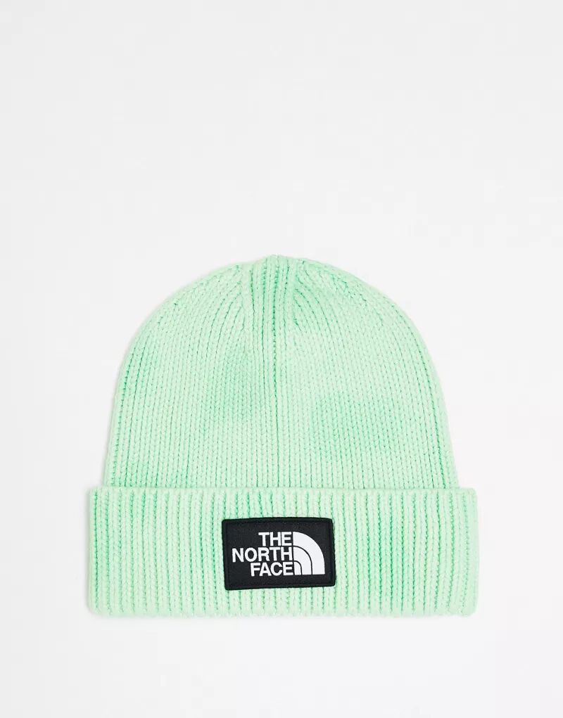 Зелёная вязаная шапка The North Face в стиле тай-дай с манжетами и нашивкой с логотипом