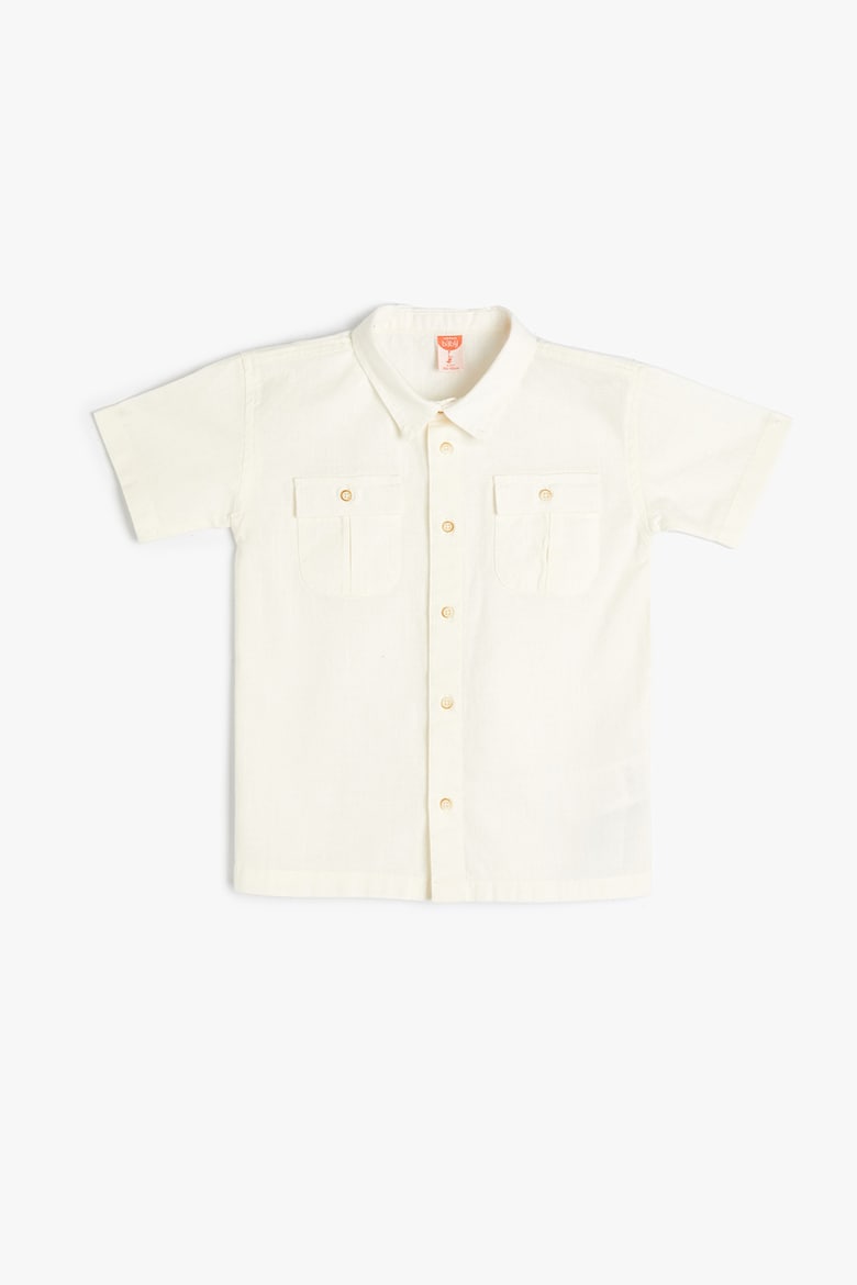 Хлопковая рубашка с карманами с клапанами Koton, белый