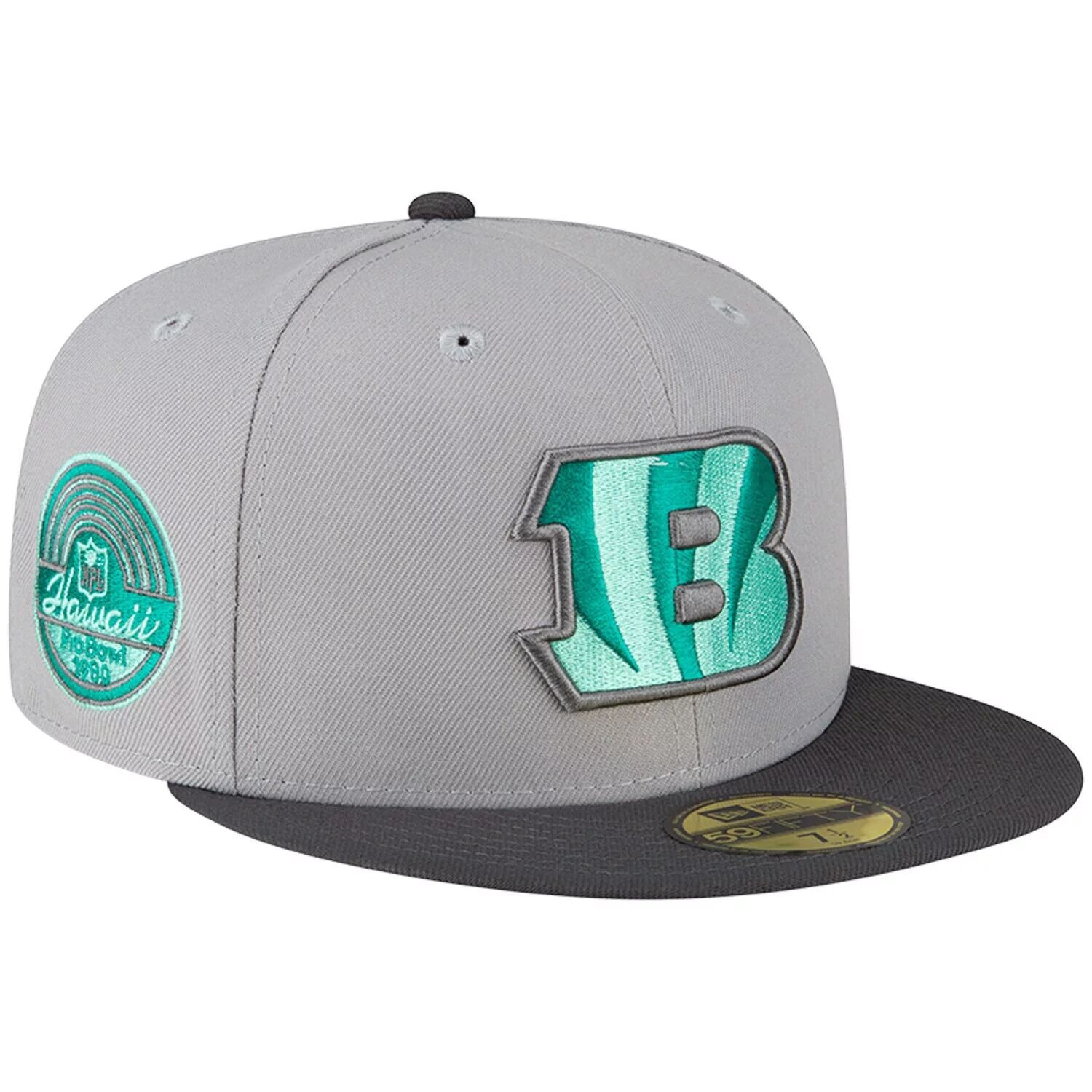 

Мужская приталенная шляпа New Era Grey/Graphite Cincinnati Bengals Aqua Pop 59FIFTY