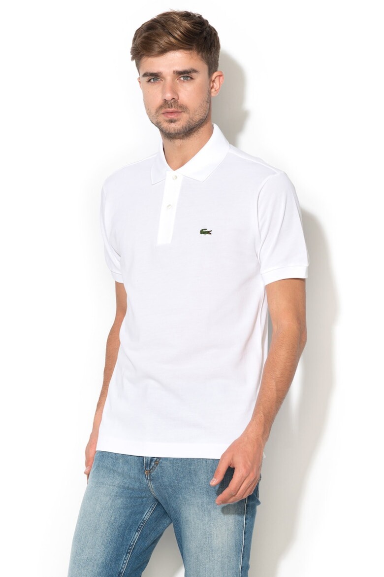 

Хлопковая футболка пике с воротником Lacoste, белый