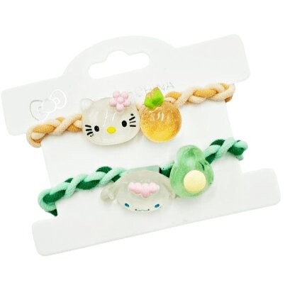 

Резинки для волос витые 2 шт. Hello Kitty и Cinnamoroll Myhomelife