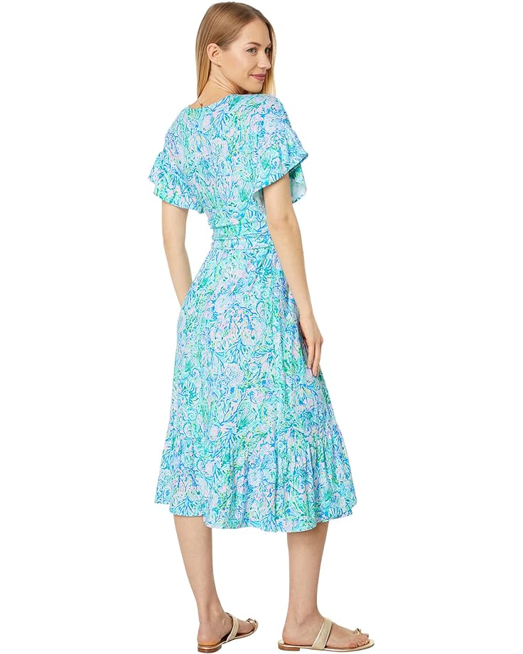 Платье Lilly Pulitzer Juliet Ruffle Midi Dress, цвет Surf Blue Soleil It On Me
