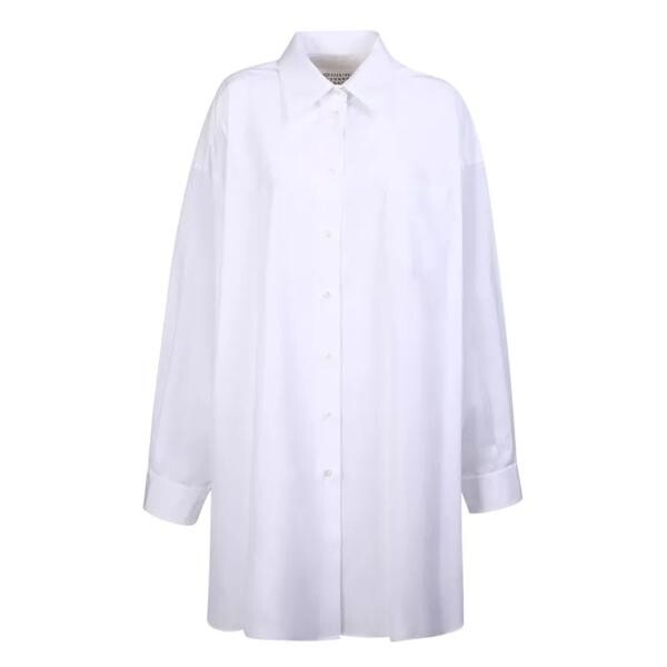 

Футболка oversize fit shirt with asymmetric hemline Maison Margiela, белый