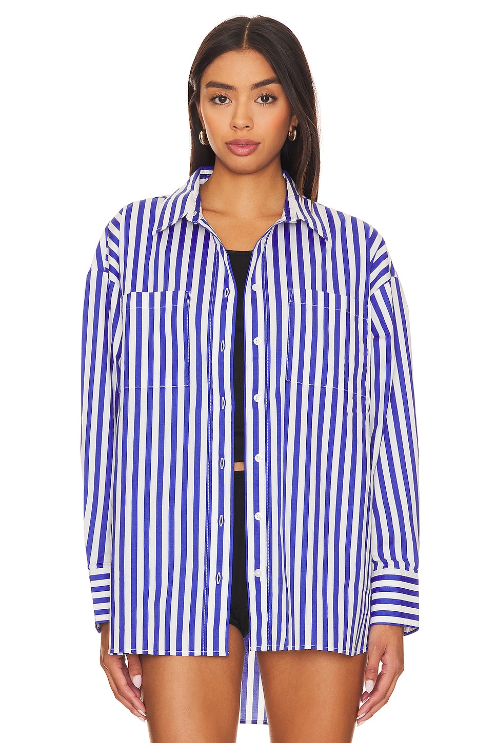 Рубашка PISTOLA Rena Button Down Tunic, цвет Cobalt Stripe