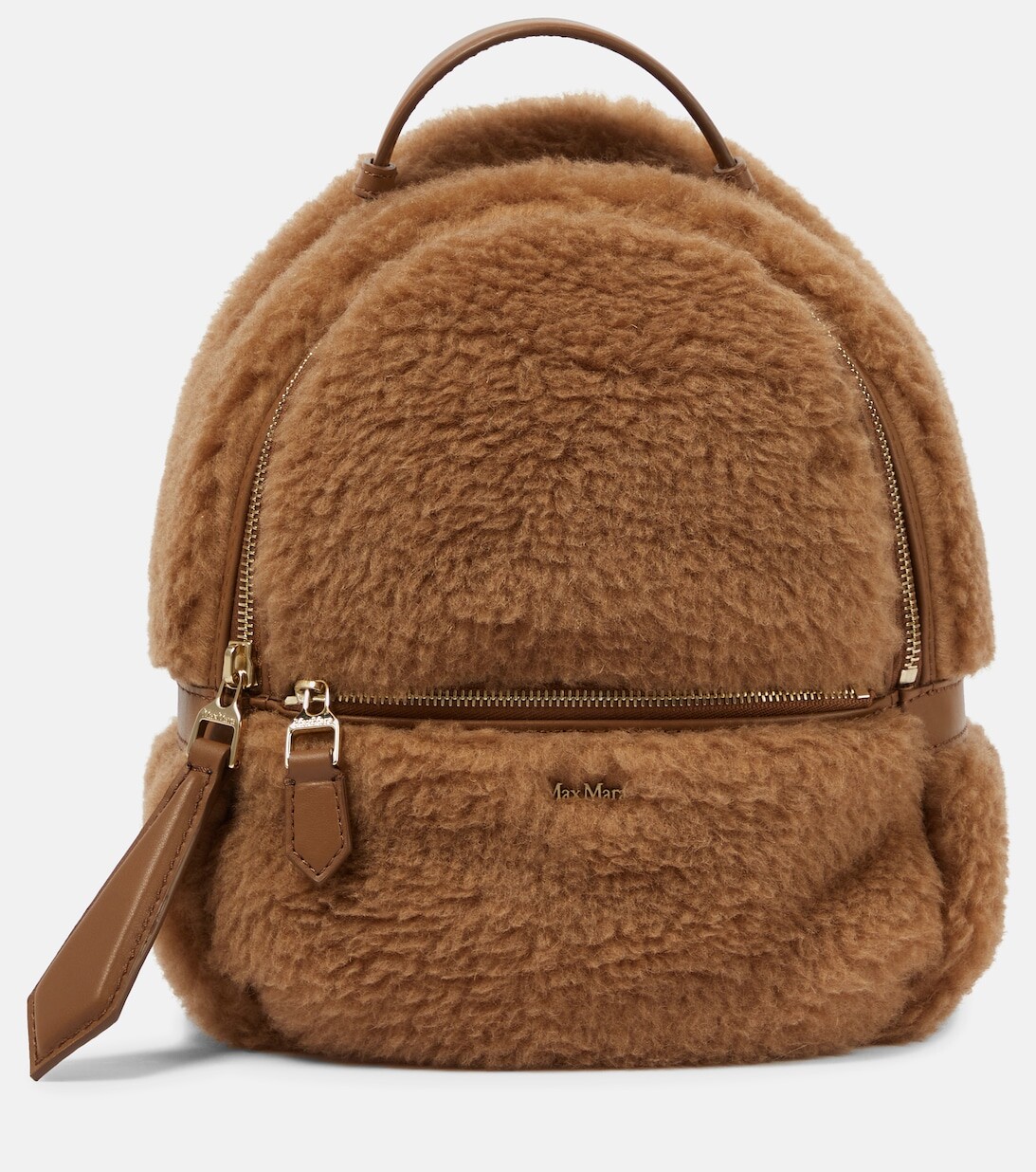 

Верблюжья шерсть и шелковый рюкзак Max Mara, коричневый