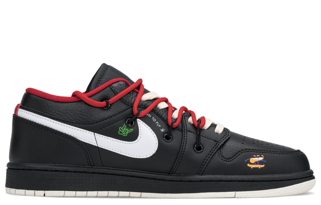 

Кроссовки Air Jordan 1 Vintage Basketball Shoes Men Low-top Black/Red, красный/черный