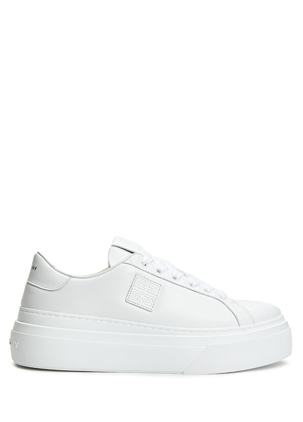 цена Белые женские кожаные кроссовки city platform на платформе Givenchy