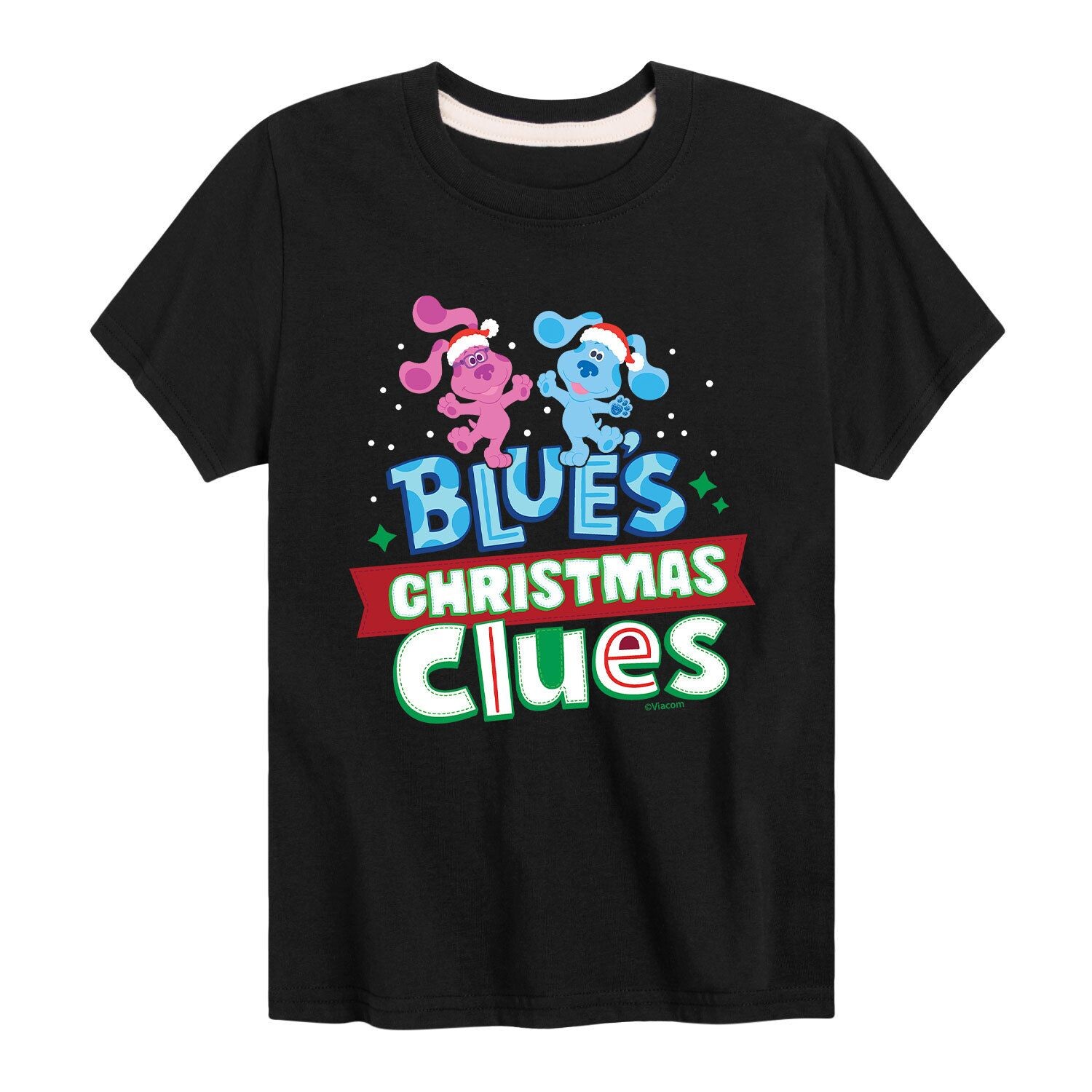 

Футболка с рисунком Blues Clues Blues Christmas Clues для мальчиков 8–20 лет Nickelodeon, черный