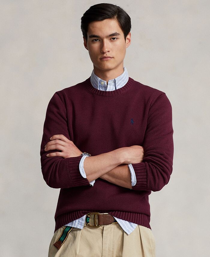 

Мужской хлопковый свитер с круглым вырезом Polo Ralph Lauren, красный